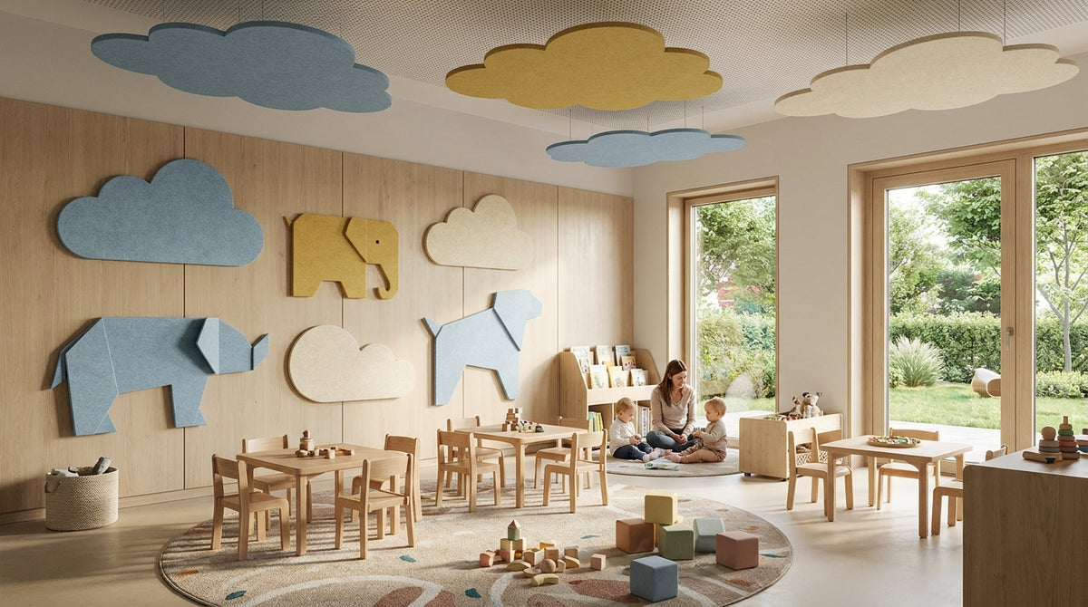 Akoestische panelen voor een kinderdagverblijf