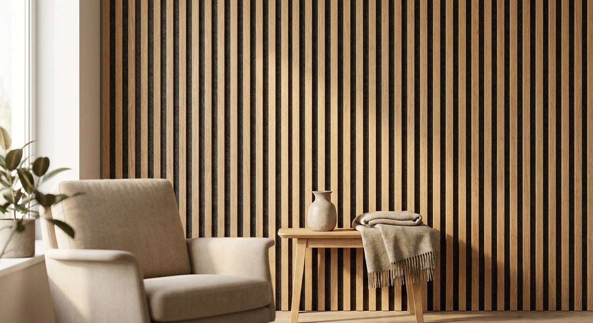 Akupanel naturel eiken met grijs vilt: extra demping