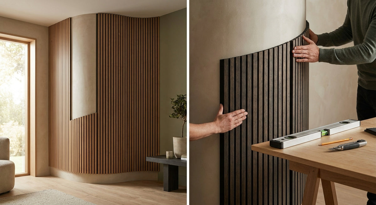 Hoe verwerk je wandpanelen op een ronde muur