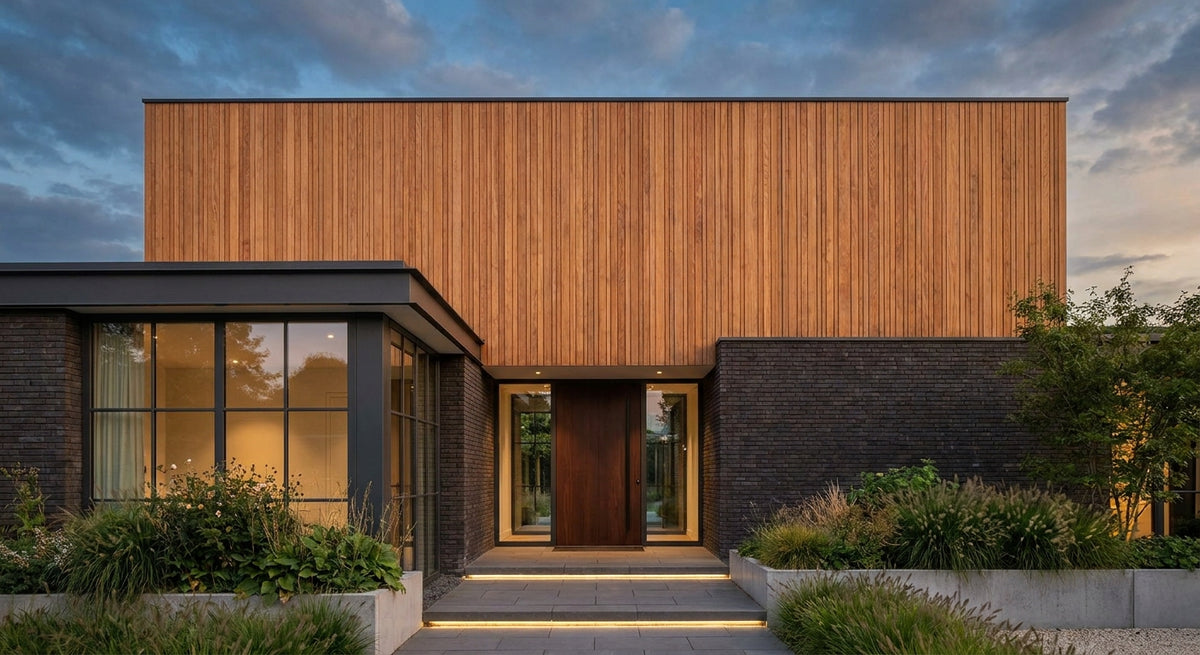 Buitenpanel eiken voor moderne gevelbekleding