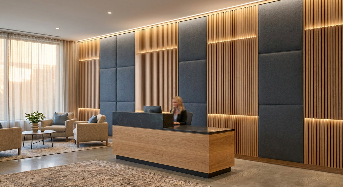 Wandpanelen voor een ontvangstruimte of receptie