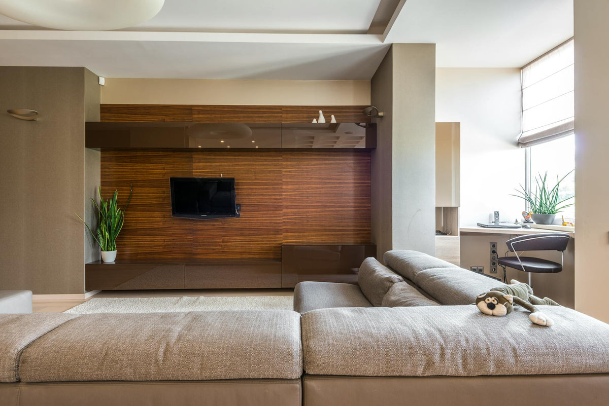 Stylish living room interior with modern furniture and elegant decor.