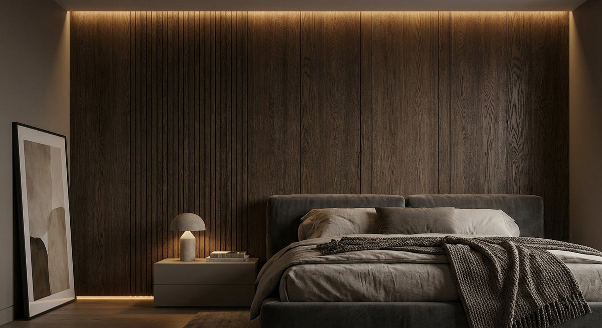 Beste wandpanelen gerookt eiken voor slaapkamer