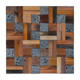 Houten Mozaïekpaneel | Lava Mix | 30×30 cm | Hout | Tegel