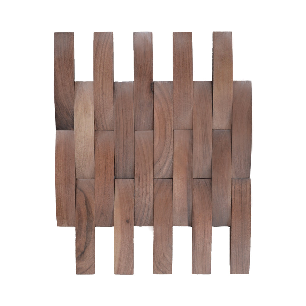 3D Houten Wandpaneel, Walnoot Deep Dusk | 30×30 cm