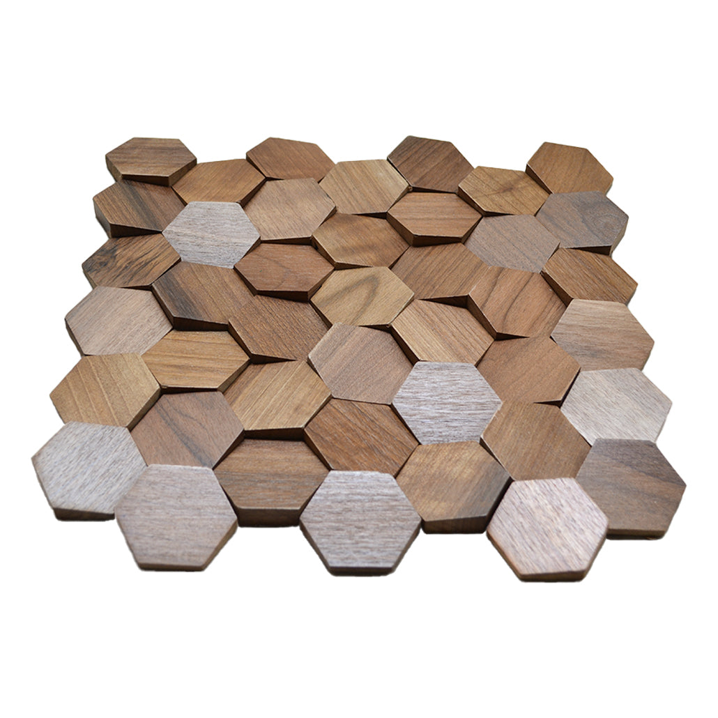 3D Houten Wandpaneel, Walnoot Velvet | 31×30 cm