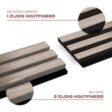 AkuPanel Walnoot hout | 240cm x 60cm | 3-zijdig écht houtfineer