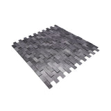 Zelfklevende Mozaïektegels Metaal | Steenstrip 3D Antraciet | 30×29,8 cm | Keuken, Bad & WC