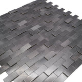 Zelfklevende Mozaïektegels Metaal | Steenstrip 3D Antraciet | 30×29,8 cm | Keuken, Bad & WC