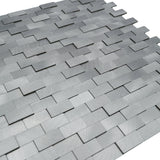 Zelfklevende Mozaïektegels Metaal | Steenstrip 3D Zilver | 30×29,8 cm | Keuken, Bad & WC