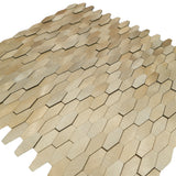 Zelfklevend Mozaïekpaneel | Picket 3D Goud | 31×30 cm | Metaal