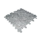 Zelfklevende Mozaïektegels Metaal | Trifold 3D Zilver | 30,3×28 cm | Keuken, Bad & WC