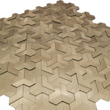 Zelfklevend Mozaïekpaneel | Trifold 3D Goud | 30,3×28 cm | Metaal
