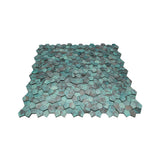 Zelfklevende Mozaïektegels Metaal | Pentagon 3D Patina Koper | 28,2×28,2 cm | Keuken, Bad & WC