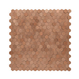 Zelfklevende Mozaïektegels Metaal Mini Hexagon 3D Koper 29,8×30,7 cm keukenachterwand