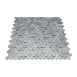 Zelfklevende Mozaïektegels Metaal | Mini Hexagon 3D Grijs | 29,8×30,7 cm | Keuken, Bad & WC