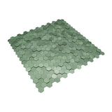 Zelfklevend Mozaïekpaneel | Mini Hexagon 3D Pastelgroen | 29,8×30,7 cm | Metaal