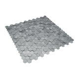 Zelfklevend Mozaïekpaneel | Mini Hexagon 3D Grijs | 29,8×30,7 cm | Metaal