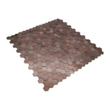 Zelfklevend Mozaïekpaneel | Mini Hexagon 3D Donkerkoper | 29,8×30,7 cm | Metaal
