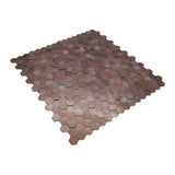 Zelfklevende Mozaïektegels Metaal | Mini Hexagon 3D Donkerkoper | 29,8×30,7 cm | Keuken, Bad & WC