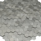 Zelfklevend Mozaïekpaneel | Mini Hexagon 3D Zilver | 29,8×30,7 cm | Metaal