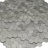 Zelfklevende Mozaïektegels Metaal | Mini Hexagon 3D Zilver | 29,8×30,7 cm | Keuken, Bad & WC