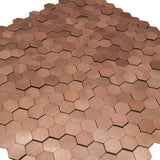 Zelfklevende Mozaïektegels Metaal | Mini Hexagon 3D Koper | 29,8×30,7 cm | Keuken, Bad & WC