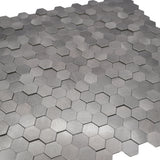 Zelfklevend Mozaïekpaneel | Mini Hexagon 3D Antraciet | 29,8×30,7 cm | Metaal