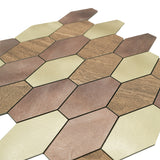 Zelfklevend Mozaïekpaneel | Picket Bruin | 30×30 cm | Metaal
