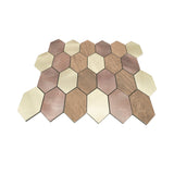 Zelfklevende Mozaïektegels Metaal | Picket Champagne | 30×30 cm | Keuken, Bad & WC