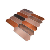 Zelfklevende Mozaïektegels Metaal | Picket Bruin | 28,2×27,3 cm | Keuken, Bad & WC