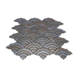 Zelfklevende Mozaïektegels Metaal | Waaier Antraciet | 26,8×28,1 cm | Keuken, Bad & WC