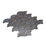 Zelfklevende Mozaïektegels Metaal | Waaier Antraciet | 26,8×28,1 cm | Keuken, Bad & WC