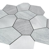 Zelfklevend Mozaïekpaneel | Polygoon Zilver | 30×26,2 cm | Metaal