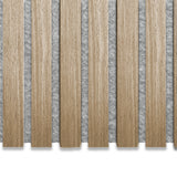 AkuPanel Naturel Eiken-Hout met Grijs Vilt | 240cm x 60cm | 3-zijdig écht houtfineer