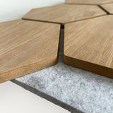 hexagon wandpaneel eiken met grijs vilt 3