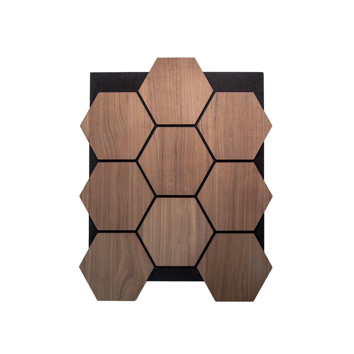 Sample hexagon wandpaneel walnoot