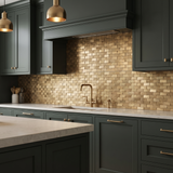 Steenstrip 3D Goud - keuken sfeerfoto