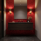 Hexagon mozaiek rood powder room