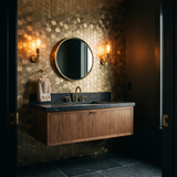 Hexagon mozaiek goud toilet