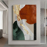 Canvas | Plexiglas Schilderij - Abstract Gold Orange