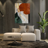 Canvas | Plexiglas Schilderij - Abstract Gold Orange