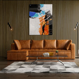 Canvas | Plexiglas Schilderij - Abstract Orange Black