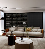 Akupanel zwart eiken acher bankstel