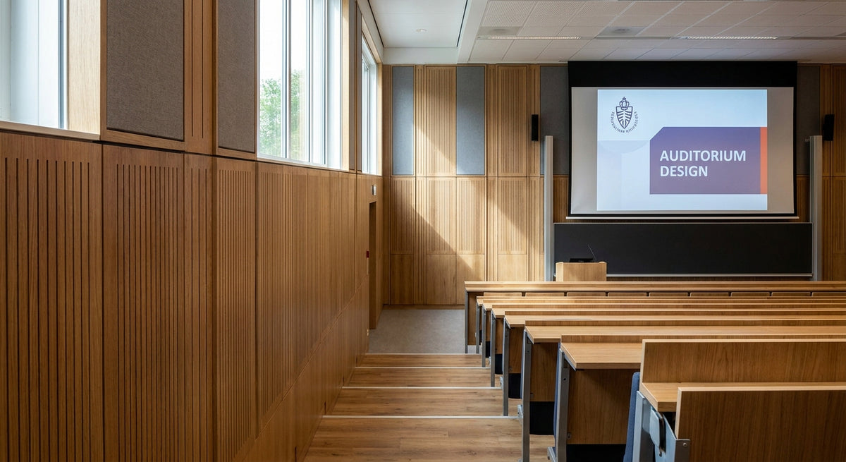 Wandpanelen voor een collegezaal of auditorium