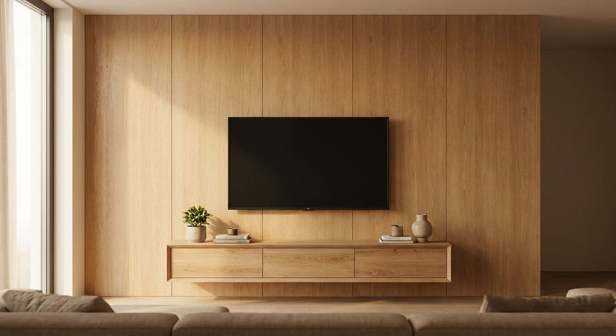 Beste naturel eiken panelen voor tv-achterwand