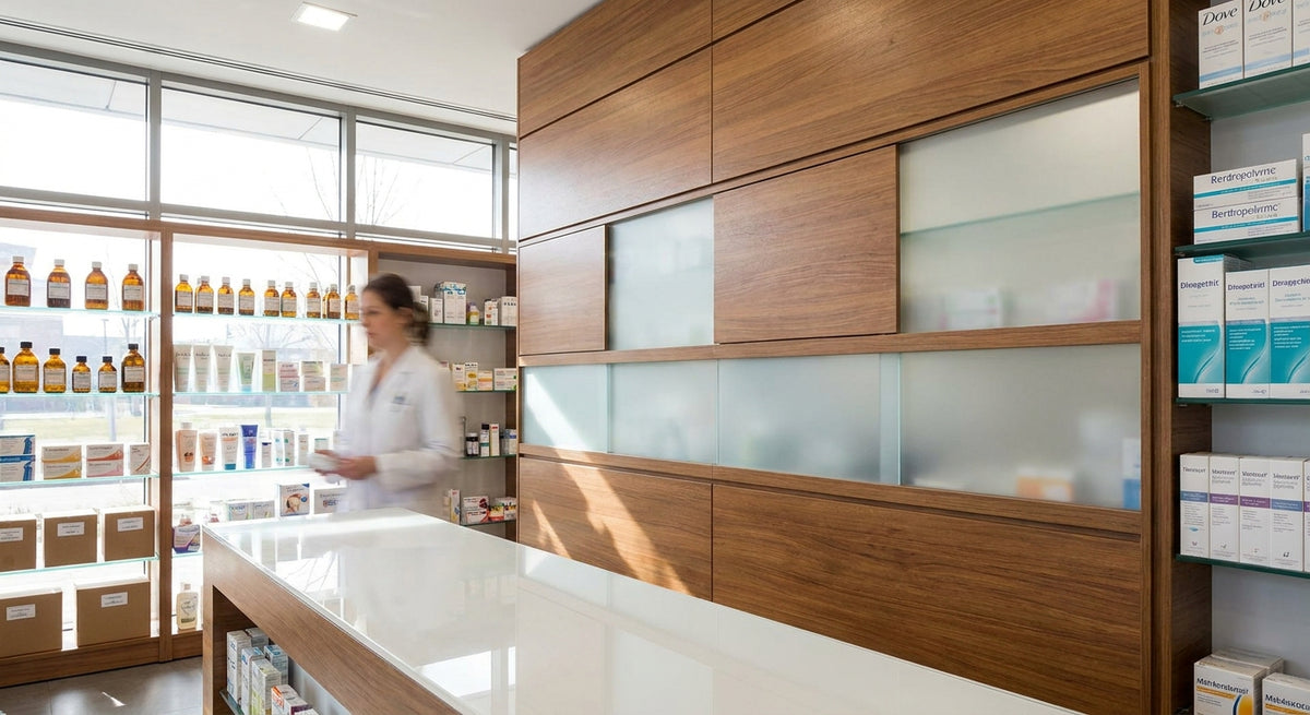 Wandpanelen voor een apotheek of drogisterij