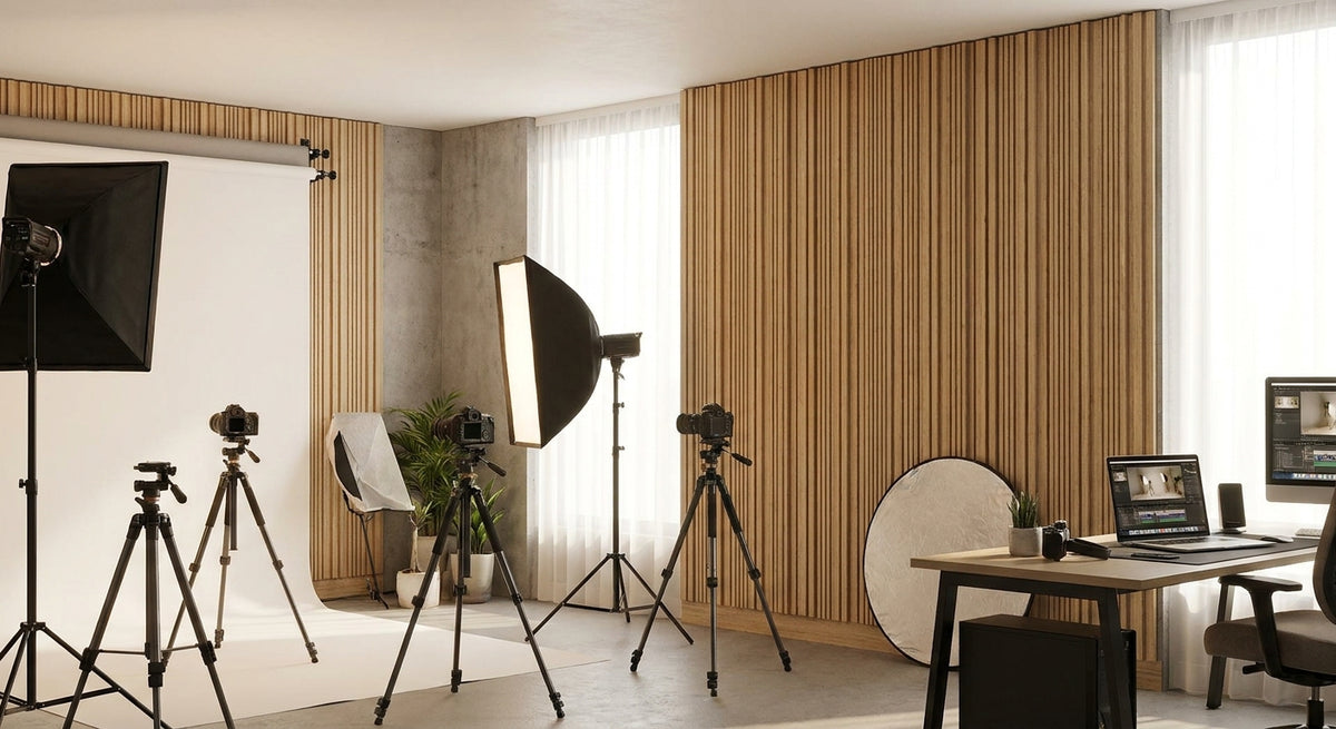 Wandpanelen voor een fotostudio of contentstudio