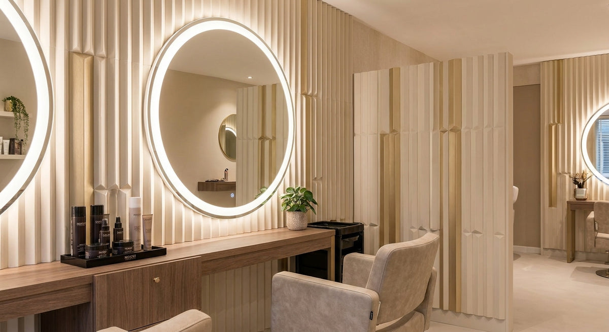 Wandpanelen voor een kapsalon of beautysalon