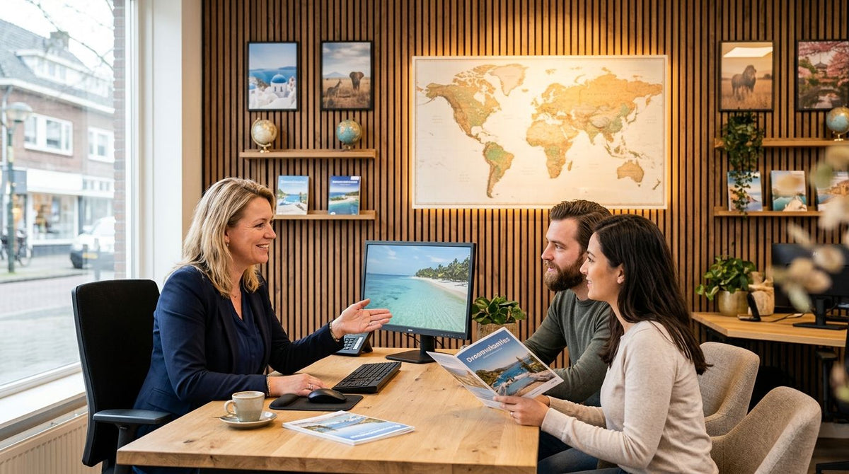 Wandpanelen voor een reisbureau: sfeer voor klantgesprekken